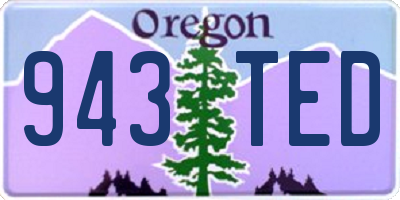OR license plate 943TED