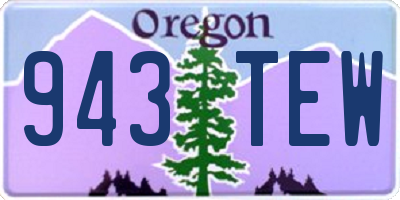 OR license plate 943TEW