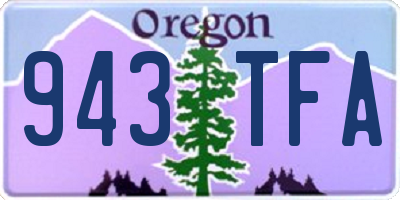OR license plate 943TFA