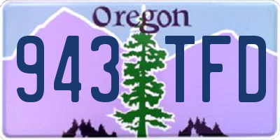 OR license plate 943TFD