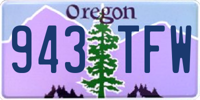OR license plate 943TFW