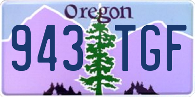 OR license plate 943TGF