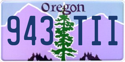 OR license plate 943TII