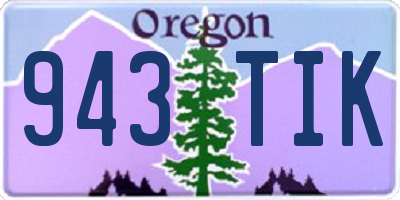 OR license plate 943TIK