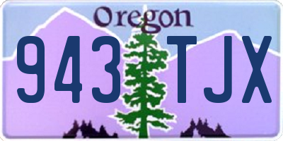 OR license plate 943TJX