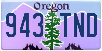 OR license plate 943TND