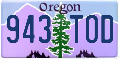 OR license plate 943TOD