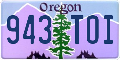OR license plate 943TOI