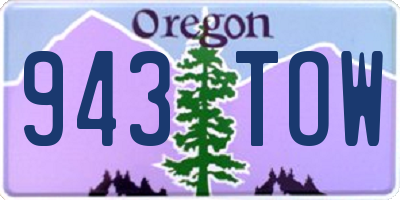 OR license plate 943TOW