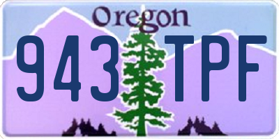 OR license plate 943TPF