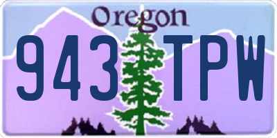 OR license plate 943TPW