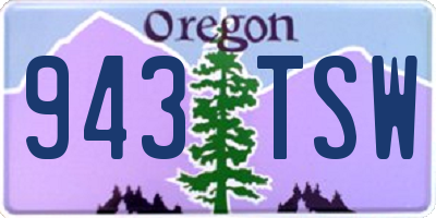 OR license plate 943TSW
