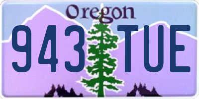 OR license plate 943TUE