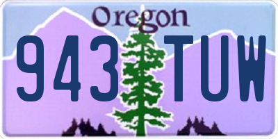 OR license plate 943TUW