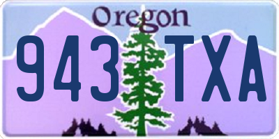 OR license plate 943TXA