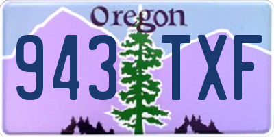 OR license plate 943TXF