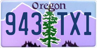 OR license plate 943TXI