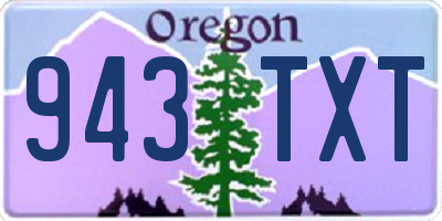 OR license plate 943TXT