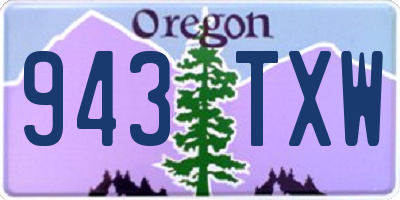 OR license plate 943TXW