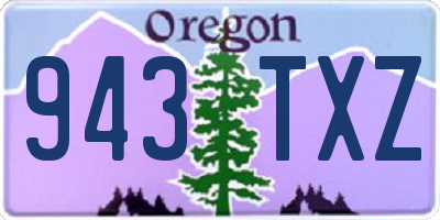 OR license plate 943TXZ