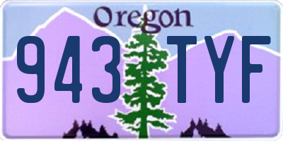 OR license plate 943TYF