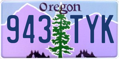 OR license plate 943TYK