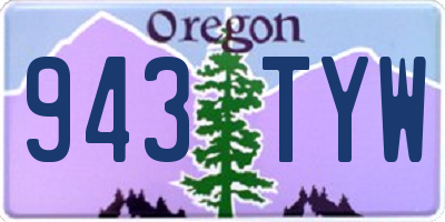 OR license plate 943TYW