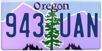 OR license plate 943UAN
