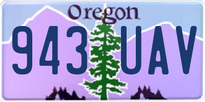 OR license plate 943UAV