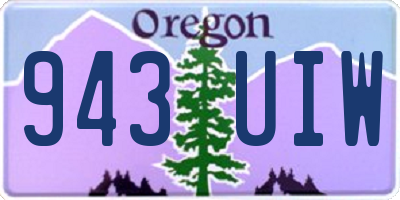 OR license plate 943UIW