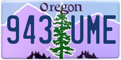 OR license plate 943UME
