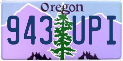 OR license plate 943UPI