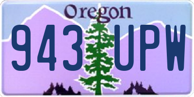 OR license plate 943UPW