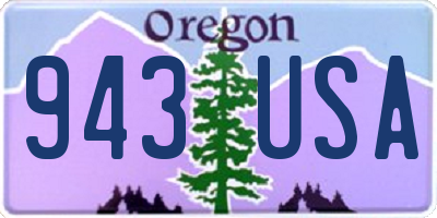 OR license plate 943USA