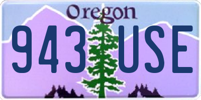 OR license plate 943USE