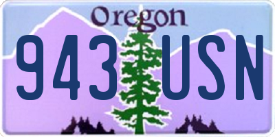 OR license plate 943USN