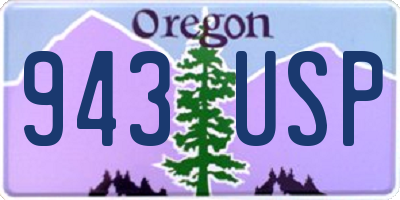 OR license plate 943USP