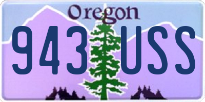 OR license plate 943USS