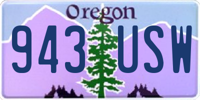 OR license plate 943USW