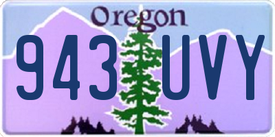 OR license plate 943UVY