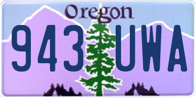 OR license plate 943UWA