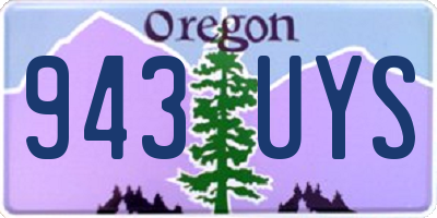 OR license plate 943UYS