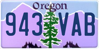 OR license plate 943VAB