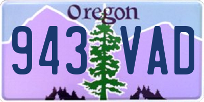 OR license plate 943VAD