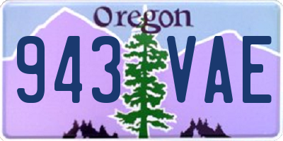 OR license plate 943VAE