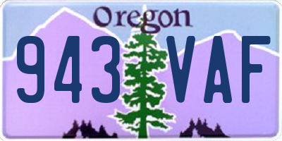 OR license plate 943VAF