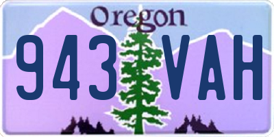 OR license plate 943VAH