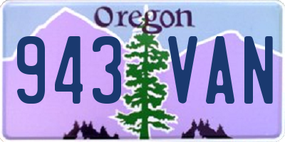 OR license plate 943VAN