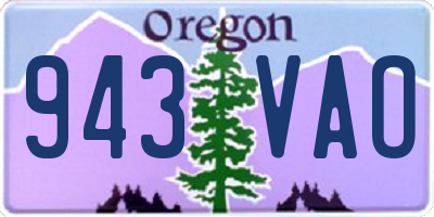 OR license plate 943VAO