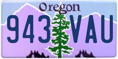 OR license plate 943VAU